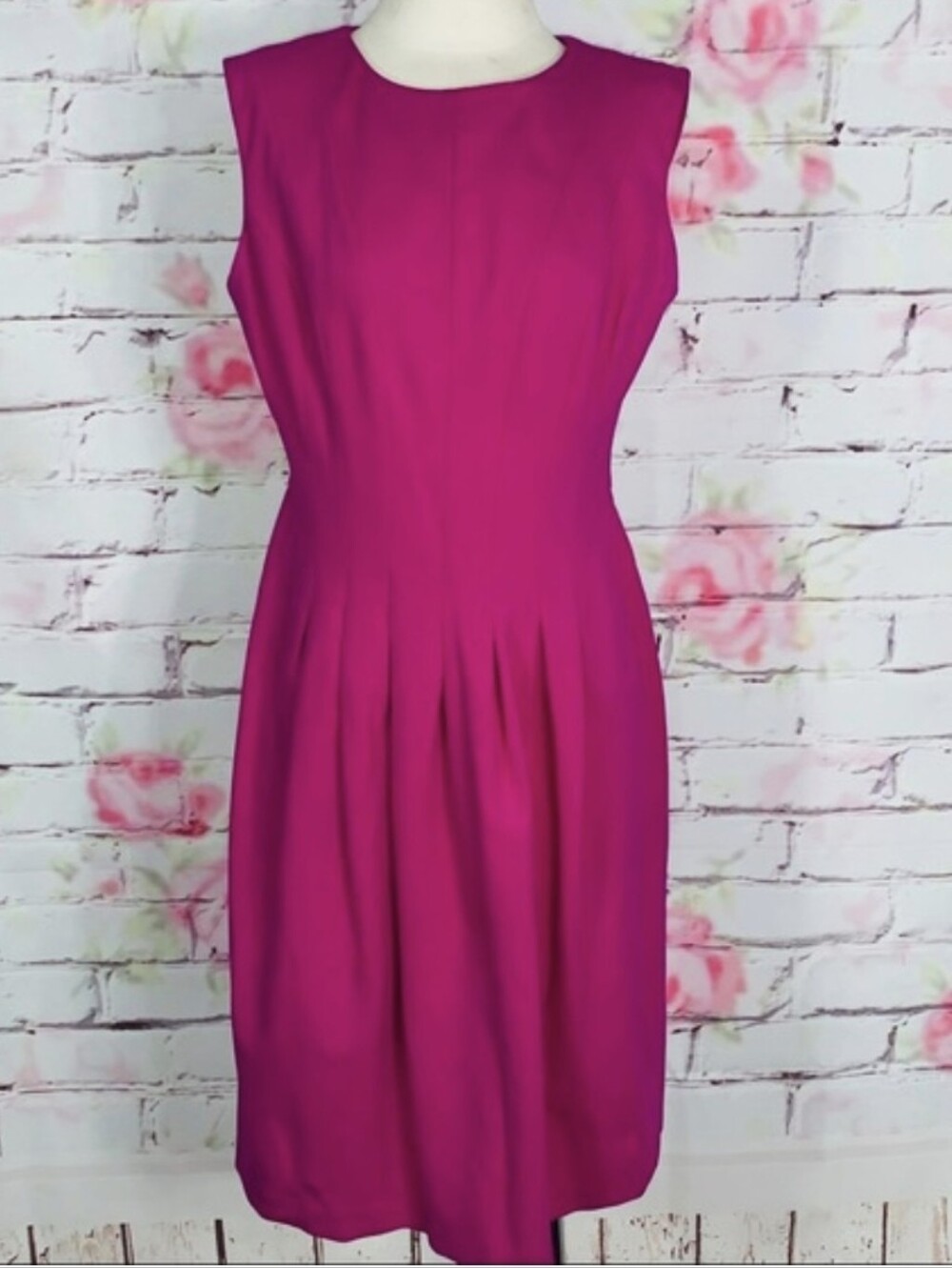 Ralph Lauren Sleeveless Fuchsia Pink Midi Dress
